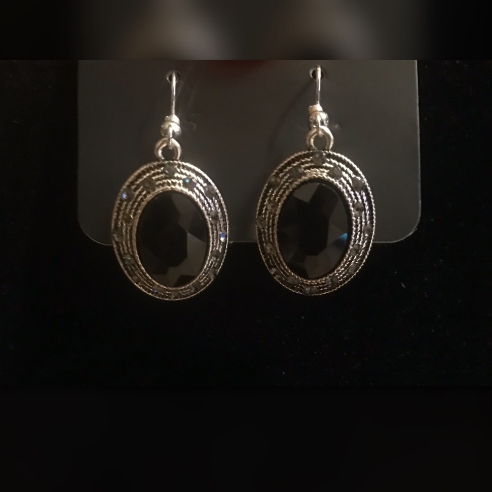 Black Stone statement earrings